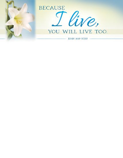 Picture of Because I Live Easter Lilys Letterhead