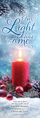 Picture of Banner Our Light Has Come Christmas 2x6 Vinyl