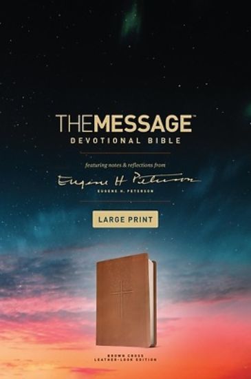Picture of The Message Devotional Bible, Large Print (Leather-Look, Brown)
