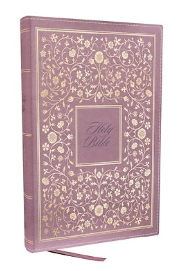 Picture of Nkjv, Personal Size Thinline Bible with Cross References, Pink Leathersoft, Comfort Print, Red Letter, Thumb Indexed