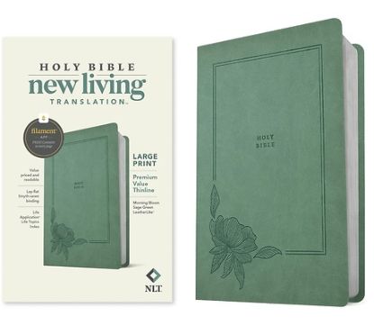 Picture of NLT Large Print Premium Value Thinline Bible, Filament Enabled (Leatherlike, Morning Bloom Sage Green)