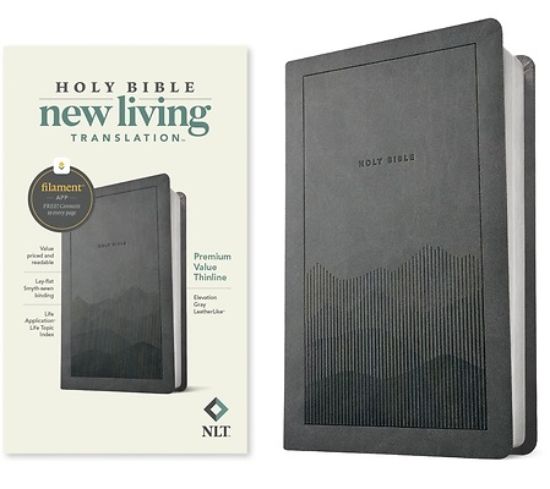 Picture of NLT Premium Value Thinline Bible, Filament Enabled (Leatherlike, Elevation Gray)