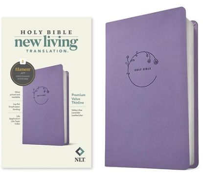 Picture of NLT Premium Value Thinline Bible, Filament Enabled (Leatherlike, Valley Lilies Lavender)