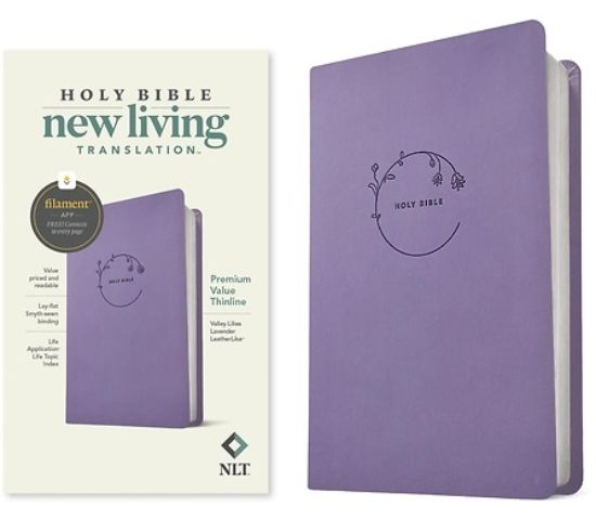 Picture of NLT Premium Value Thinline Bible, Filament Enabled (Leatherlike, Valley Lilies Lavender)