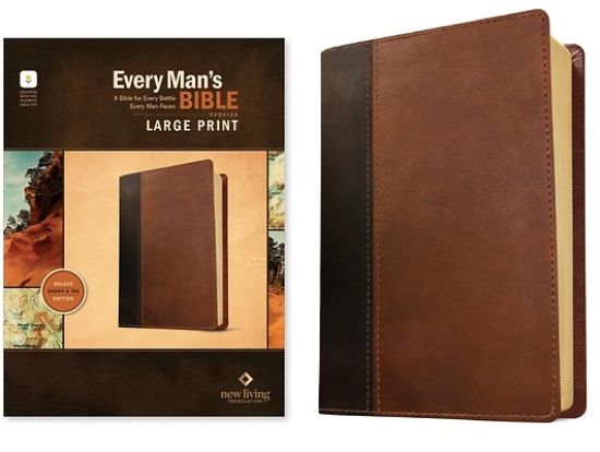 Picture of NLT Every Man's Bible, Large Print, Filament Enabled, Tutone (Leatherlike, Brown/Tan, Red Letter)
