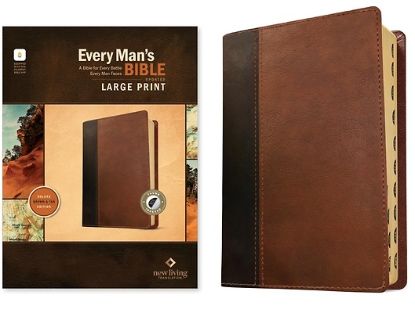 Picture of NLT Every Man's Bible, Large Print, Filament Enabled, Tutone (Leatherlike, Brown/Tan, Indexed, Red Letter)