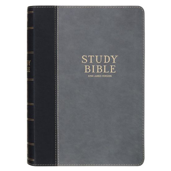 Picture of KJV Study Bible Faux Leather, Two-Tone Gray and Black