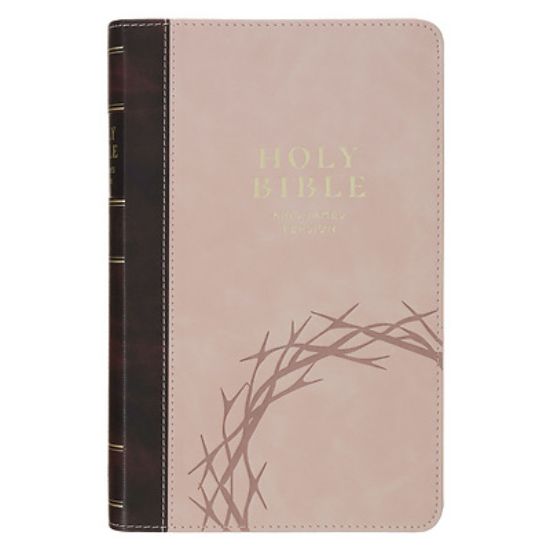 Picture of KJV Bible Giant Print (Brown Crown of Thorns, Pink)