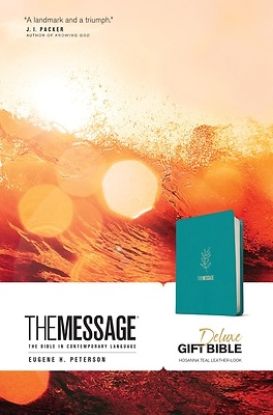 Picture of The Message Deluxe Gift Bible (Leather-Look, Hosanna Teal)