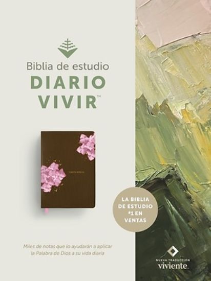 Picture of Biblia de Estudio del Diario Vivir Ntv (Sentipiel, Café/Rosa, Letra Roja)