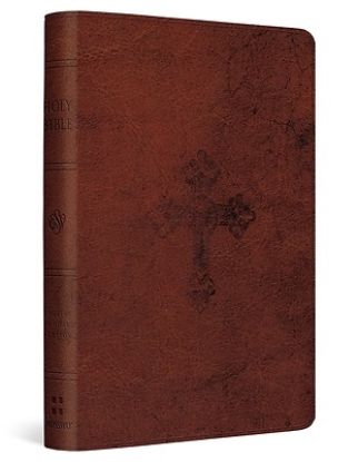 Picture of ESV Compact Bible (Trutone, Walnut, Weathered Cross Design)