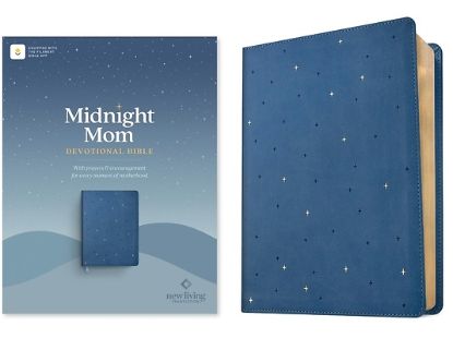 Picture of NLT Midnight Mom Devotional Bible (Leatherlike, Starlit Navy, Red Letter, Filament Enabled)