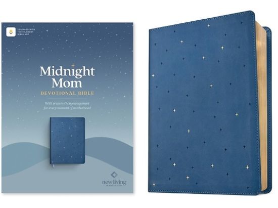 Picture of NLT Midnight Mom Devotional Bible (Leatherlike, Starlit Navy, Red Letter, Filament Enabled)