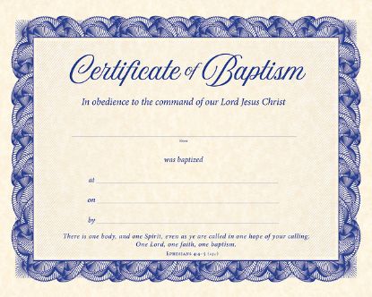 Picture of Certificate of Baptism