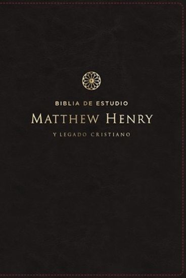 Picture of Rvr, Biblia de Estudio Matthew Henry Y Legado Cristiano, Leathersoft, Negro, Interior a DOS Colores, Comfort Print