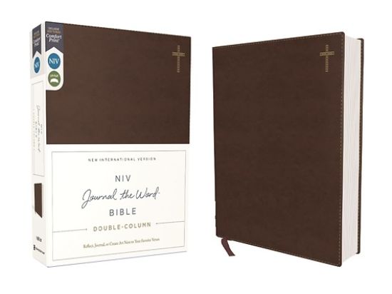 Picture of Niv, Journal the Word Bible, Double-Column, Leathersoft, Brown, Red Letter Edition, Comfort Print