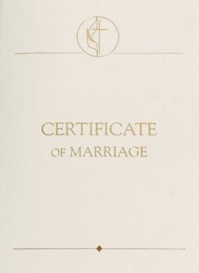Picture of United Methodist Certificates of Marriage with 1984 Service (Pkg of 3)