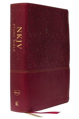 Picture of NKJV Study Bible, Leathersoft, Red, Full-Color, Thumb Indexed, Comfort Print