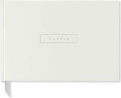 Picture of White Leather Guest Book