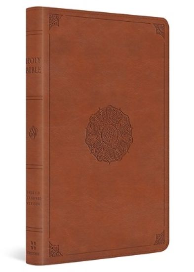 Picture of ESV Large Print Thinline Bible (Trutone, English Saddle, Emblem Design)