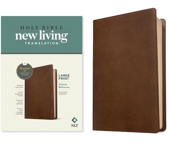 Picture of NLT Large Print Thinline Reference Bible, Filament Enabled Edition (Red Letter, Leatherlike, Rustic Brown)
