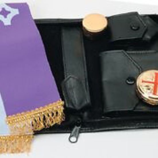 Picture of Koleys K3002SET 10 Host Cap Genuine Leather Viaticum Set Zipper 4 1/2" x 7"