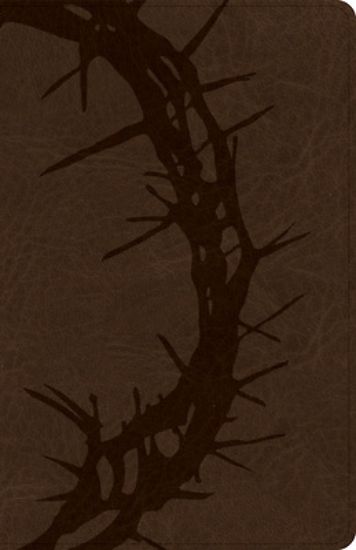 Picture of CSB Large Print Personal Size Reference Bible, Optimal Type, Digital Study Edition, Brown Crown of Thorns Leathertouch