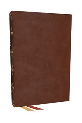 Picture of Nkjv, End-Of-Verse Reference Bible, Personal Size Large Print, Leathersoft, Brown, Red Letter, Comfort Print