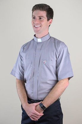 Picture of MDS Short Sleeve Clergy Shirt with Deacon Cross
