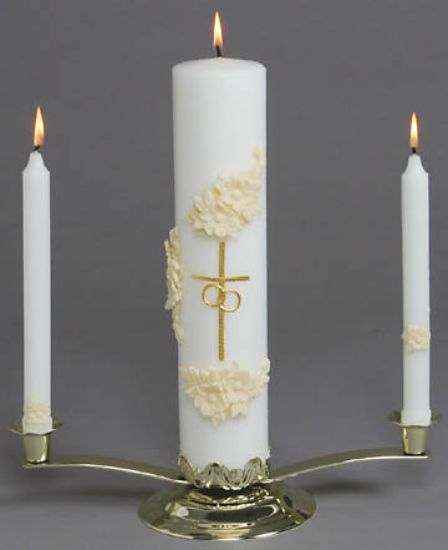 Picture of Holy Matrimony Candle Ensemble - Gold and Cream