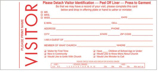 Picture of Visitors' Card with Name Tage 100 Pack