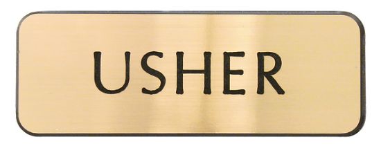 Picture of Contemporary Engraved Gold Usher Badge