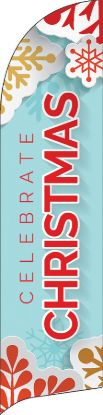 Picture of Celebrate Christmas Paper Snowflakes Flag Banner