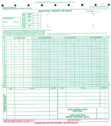 Picture of Quarterly Report of Giving (Pkg of 100)