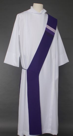 Picture of Triune Stripe Deacon Stole - Purple