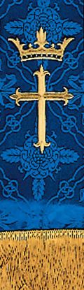Picture of Brocade Blue Cross Crown Embroidery 92" Stole