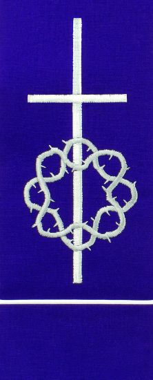 Picture of Crown of Thorns White on Purple Stole