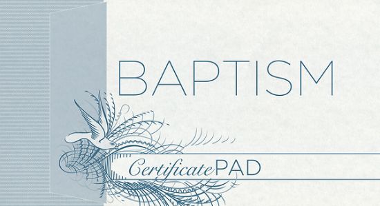 Picture of Baptism Certificate Pad Pad