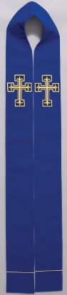 Picture of Contemporary Double Overlay Cross Stole Blue - 110"