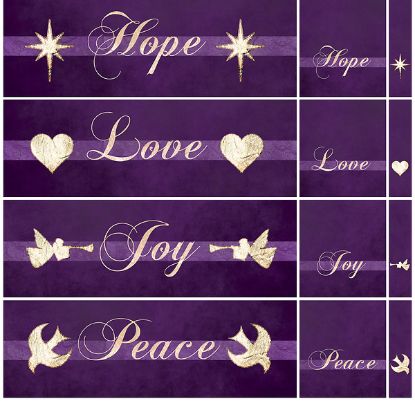Picture of Chrismons Advent Three Piece Parament Set - Purple