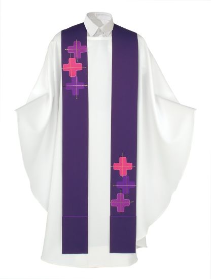 Picture of Purple Greek Crosses Stole